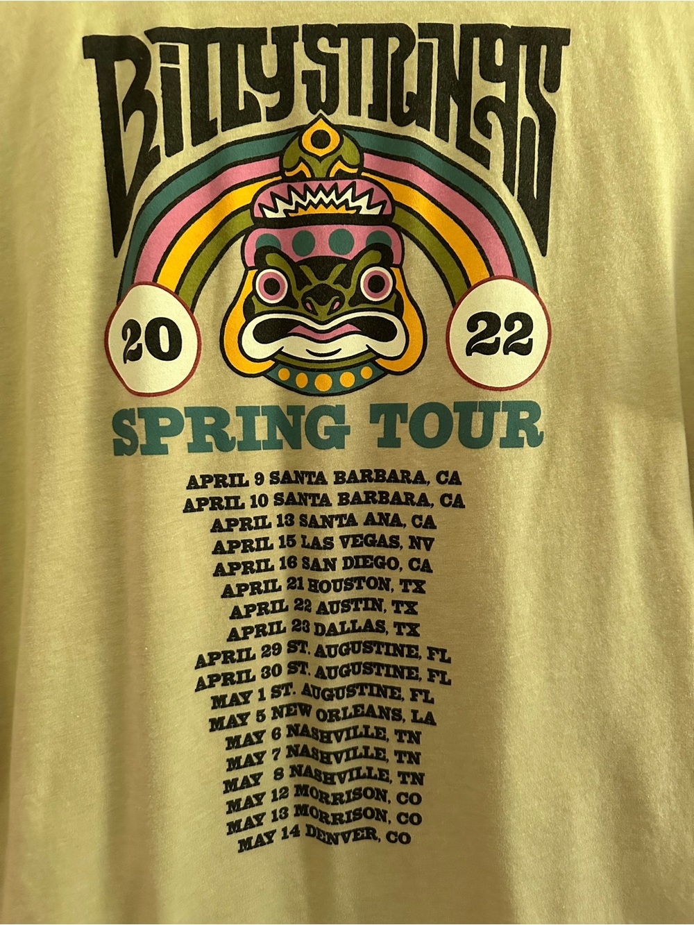Billy strings Beige Graphic Tee with Multicolor Retro Frog Design - Picture 3 of 4